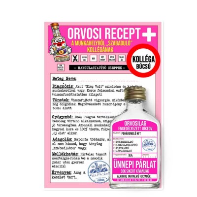 014 Orvosi Recept Vicces Ajandek Munkahelyis Kollega Bucsuztatora Recept Palinka