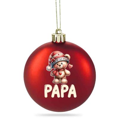 027 Matt Piros Karacsonyfadisz Karacsonyi Gomb Macis Papa Felirattal