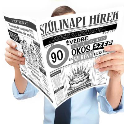 033 Vicces Szuletesnapi Ajandek Szulinapra Szulinapi Ujsag 90 Evembe Kerult Szulinapi Ajandek Fokep