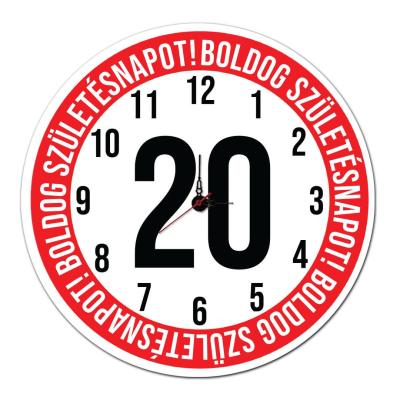 20 Szulinapi Ajandek Sebesseg Korlatozo Tabla Fali Ora Ost010 Boldog Szuletesnapot 20