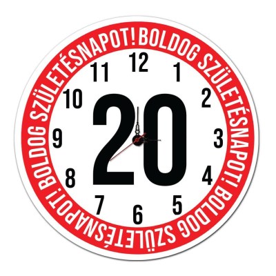 20 Szulinapi Ajandek Sebesseg Korlatozo Tabla Fali Ora Ost010 Boldog Szuletesnapot 20