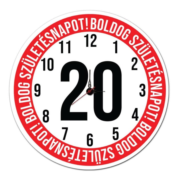 20 Szulinapi Ajandek Sebesseg Korlatozo Tabla Fali Ora Ost010 Boldog Szuletesnapot 20
