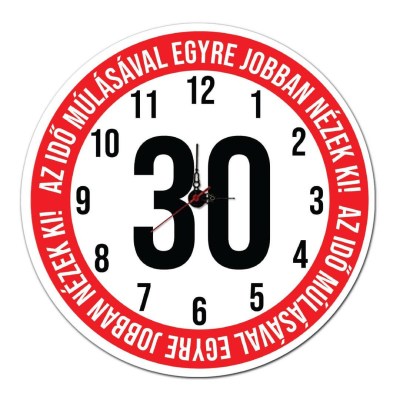 30 Szulinapi Ajandek Sebesseg Korlatozo Tabla Fali Ora Ost003 Az Ido Mulasaval 30