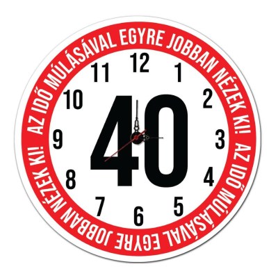 40 Szulinapi Ajandek Sebesseg Korlatozo Tabla Fali Ora Ost004 Az Ido Mulasaval 40