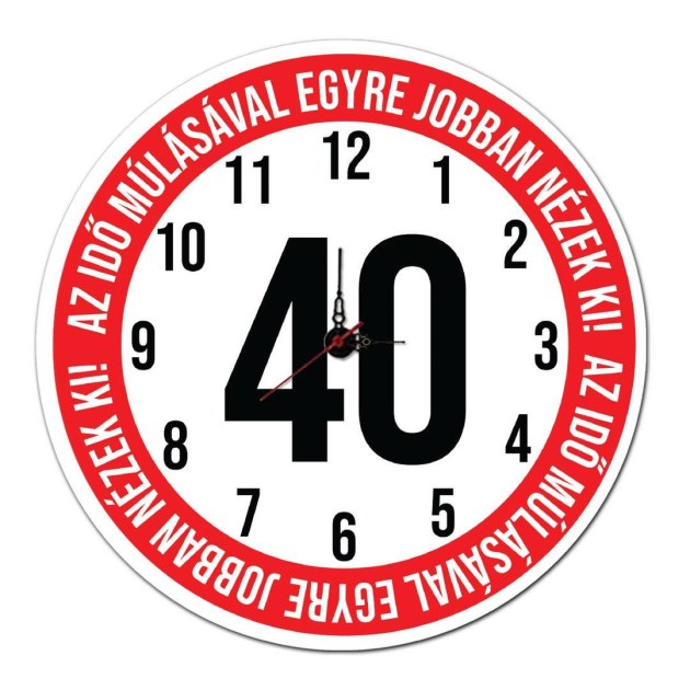 40 Szulinapi Ajandek Sebesseg Korlatozo Tabla Fali Ora Ost004 Az Ido Mulasaval 40