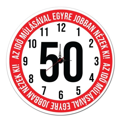 50 Szulinapi Ajandek Sebesseg Korlatozo Tabla Fali Ora Ost005 Az Ido Mulasaval 50