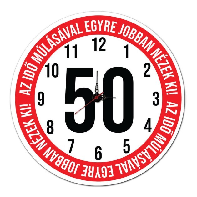 50 Szulinapi Ajandek Sebesseg Korlatozo Tabla Fali Ora Ost005 Az Ido Mulasaval 50