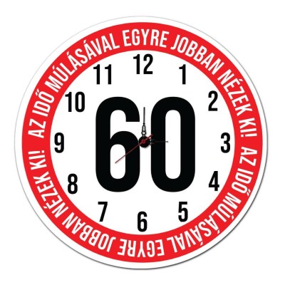 60 Szulinapi Ajandek Sebesseg Korlatozo Tabla Fali Ora Ost006 Az Ido Mulasaval 60