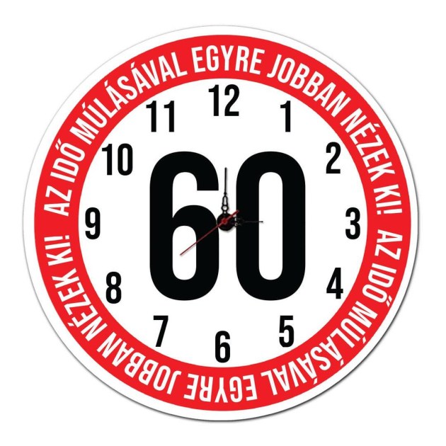 60 Szulinapi Ajandek Sebesseg Korlatozo Tabla Fali Ora Ost006 Az Ido Mulasaval 60
