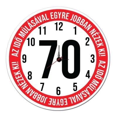 70 Szulinapi Ajandek Sebesseg Korlatozo Tabla Fali Ora Ost007 Az Ido Mulasaval 70