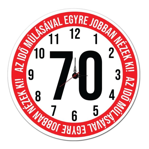 70 Szulinapi Ajandek Sebesseg Korlatozo Tabla Fali Ora Ost007 Az Ido Mulasaval 70