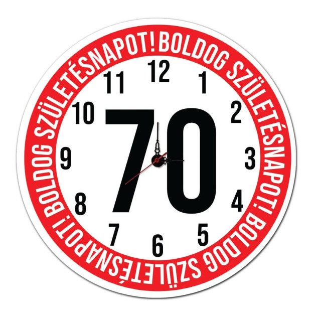 70 Szulinapi Ajandek Sebesseg Korlatozo Tabla Fali Ora Ost015 Boldog Szuletesnapot 70