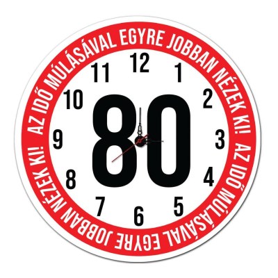 80 Szulinapi Ajandek Sebesseg Korlatozo Tabla Fali Ora Ost008 Az Ido Mulasaval 80