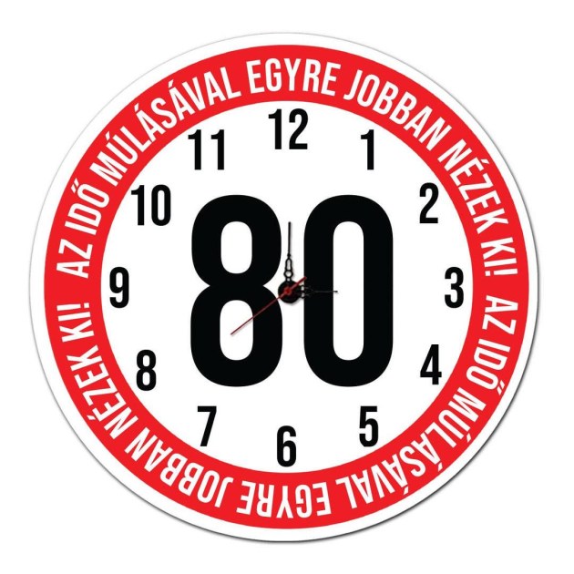 80 Szulinapi Ajandek Sebesseg Korlatozo Tabla Fali Ora Ost008 Az Ido Mulasaval 80