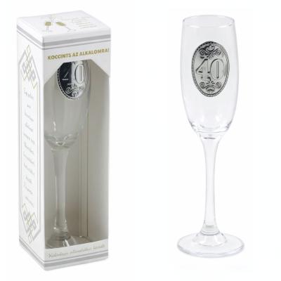 CQ07657 Pezsgos Pohar Femcimkes 40 Evszamos OB12120010