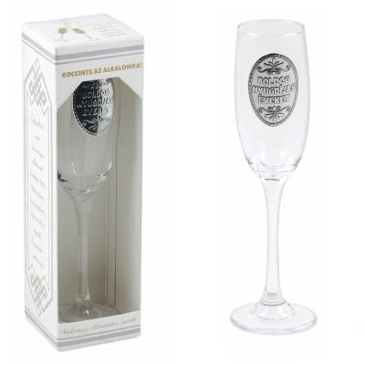 CQ07663 Pezsgos Pohar Femcimkes Boldog Nyugdijas Eveket OB12120030