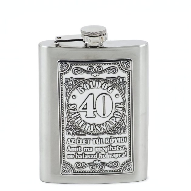 CQ07780 Flaska Femcimkes Boldog 40 Szuletesnapot 8oz PB02270023