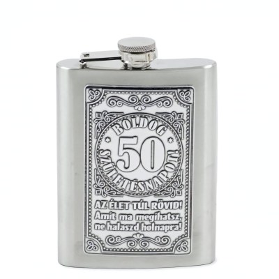CQ07781 Flaska Femcimkes Boldog 50 Szuletesnapot 8oz PB02270024
