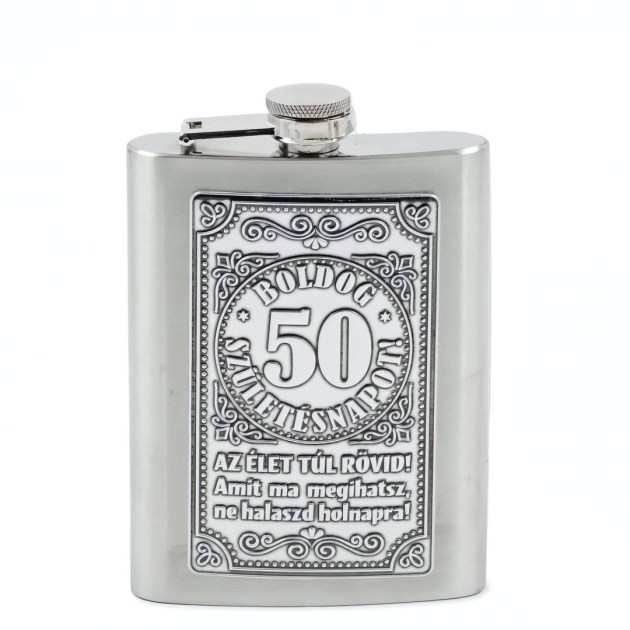 CQ07781 Flaska Femcimkes Boldog 50 Szuletesnapot 8oz PB02270024