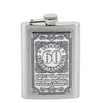 CQ07782 Flaska Femcimkes Boldog 60 Szuletesnapot 8oz PB02270025
