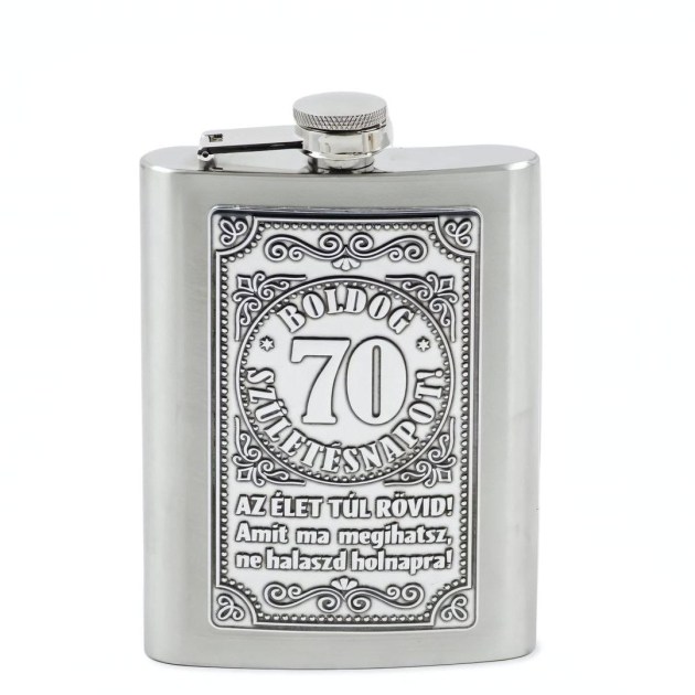 CQ07783 Flaska Femcimkes Boldog 70 Szuletesnapot 8oz PB02270026