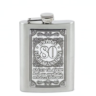 CQ07784 Flaska Femcimkes Boldog 80 Szuletesnapot 8oz PB02270027