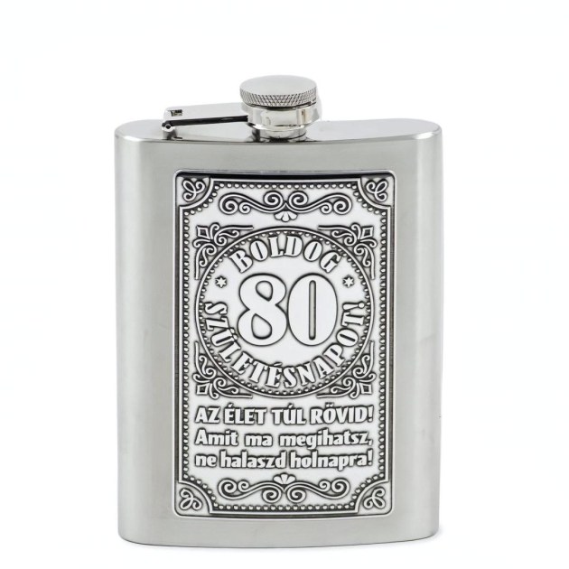 CQ07784 Flaska Femcimkes Boldog 80 Szuletesnapot 8oz PB02270027