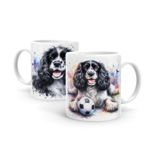 Cocker Spaniel Fekete Feher Tarka B1173