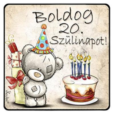 NH199 Boldog 20 Szülinapot Macis Tortás
