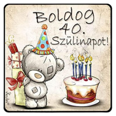 NH201 Boldog 40 Szülinapot Macis Tortás
