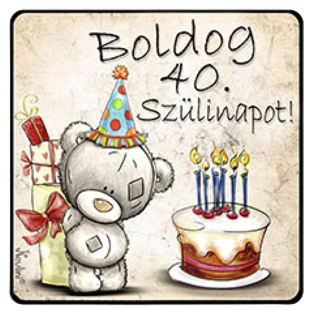 NH201 Boldog 40 Szülinapot Macis Tortás