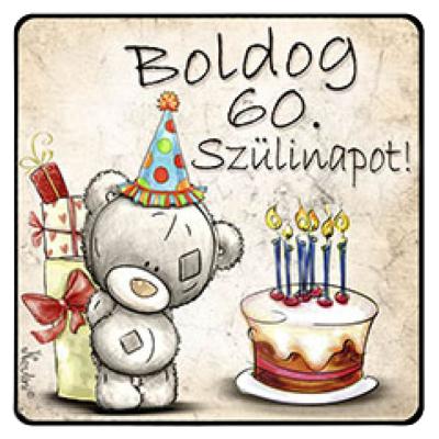NH203 Boldog 60 Szülinapot Macis Tortás