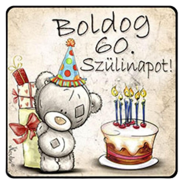 NH203 Boldog 60 Szülinapot Macis Tortás