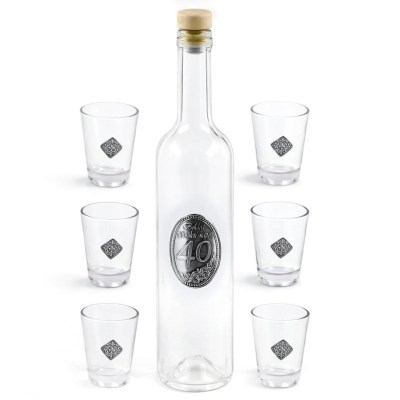 Palack  6db Palinkas Pohar Femcimkes Boldog 40 Szuletesnapot PKHP6pal LB05020109