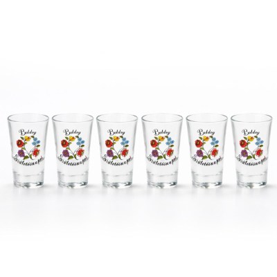 Palinkas Pohar Szett 34cl 6db Boldog Szuletesnapot Kalocsai Minta GB05090022