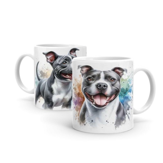 Szurke Feher Staffordshire Terrier B1214