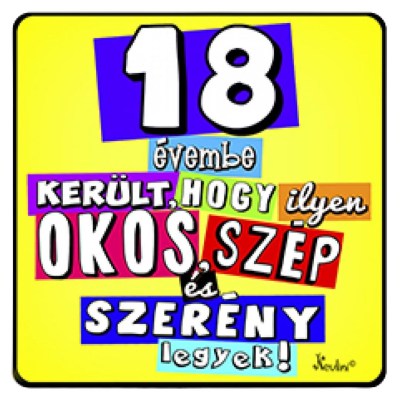 Születésnap Hűtőmágnes 18 NH098