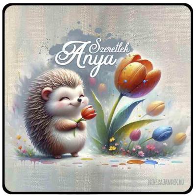 Anyak Napi Ajandek Anyaknak Negyzet Hutomagnes Nh267 Szeretlek Anya Suni Tulipanos