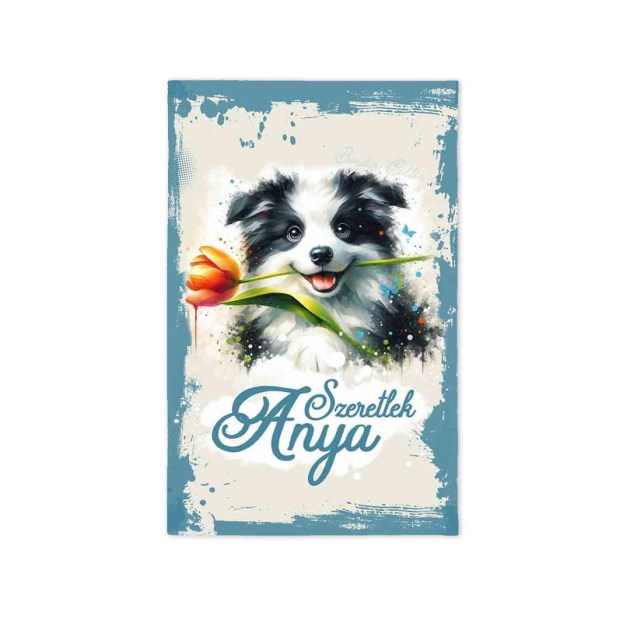 Anyak Napi Ajandek Konyharuha Kicsi Torolkozo Ktr024 Szeretlek Anya Border Collie