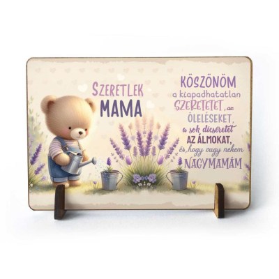Anyak Napi Ajandek Nagymamaknak Fatabla Tft115 Szeretlek Mama Maci Levendula