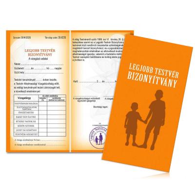 Bizonyitvany Biz019 Legjobb Testver Bizonyitvany Testvernek Ajandek