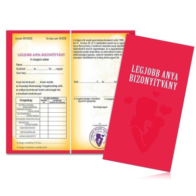 Bizonyitvany Biz025 Legjobb Anya Bizonyitvany Anyanak Ajandek