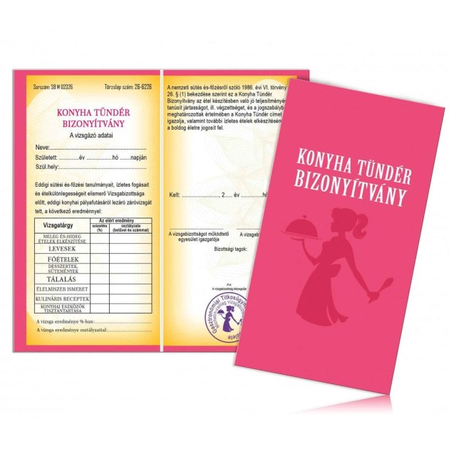 Bizonyitvany Biz035 Konyha Tunder Bizonyitvany Noknek Ajandek
