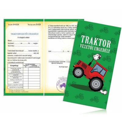 Bizonyitvany Biz092 Traktorvezetoi Bizonyitvany Ajandek Traktorosoknak