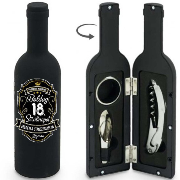 Bny116 Bornyito Szett 3 Darabos Boldog 18. Szulinapot Premium Felirat Ajandek 18. Szulinapra
