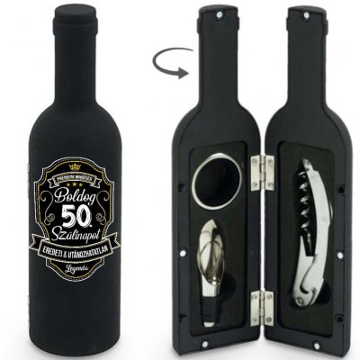 Bny120 Bornyito Szett 3 Darabos Boldog 50. Szulinapot Premium Felirat Ajandek 50. Szulinapra