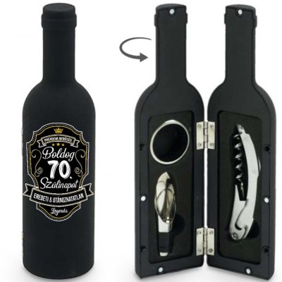 Bny122 Bornyito Szett 3 Darabos Boldog 70. Szulinapot Premium Felirat Ajandek 70. Szulinapra