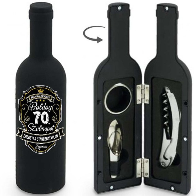 Bny122 Bornyito Szett 3 Darabos Boldog 70. Szulinapot Premium Felirat Ajandek 70. Szulinapra