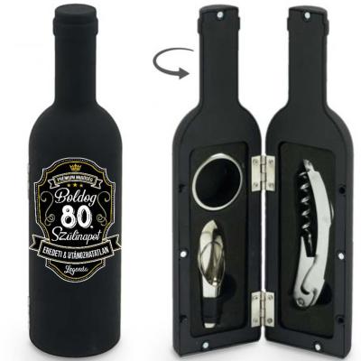 Bny123 Bornyito Szett 3 Darabos Boldog 80. Szulinapot Premium Felirat Ajandek 80. Szulinapra