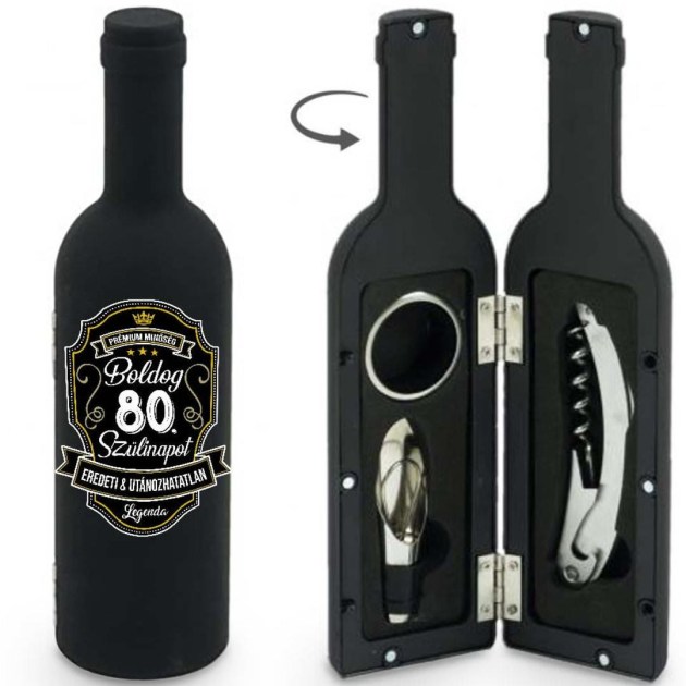 Bny123 Bornyito Szett 3 Darabos Boldog 80. Szulinapot Premium Felirat Ajandek 80. Szulinapra